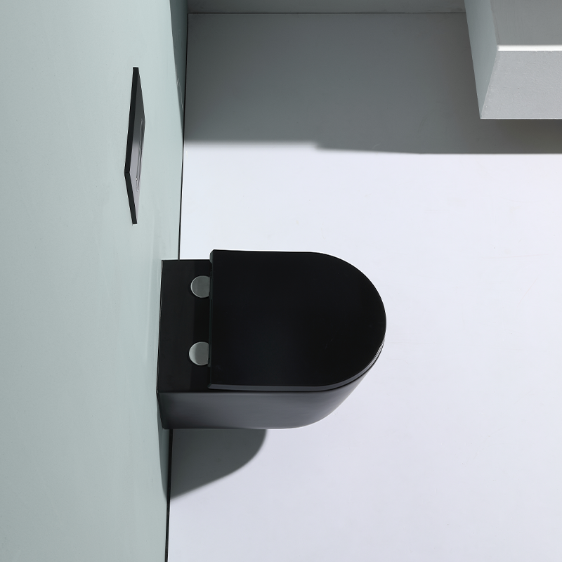 BF2366 Matt Black Rimless Wall Hung Toilet Ceramic Bathroom WC