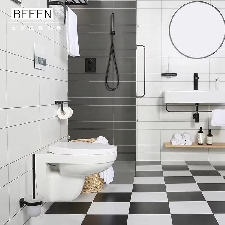 BF2405 Modern Wall Hung Ceramic Toilet Quiet Cyclone Flush Water Saving WC