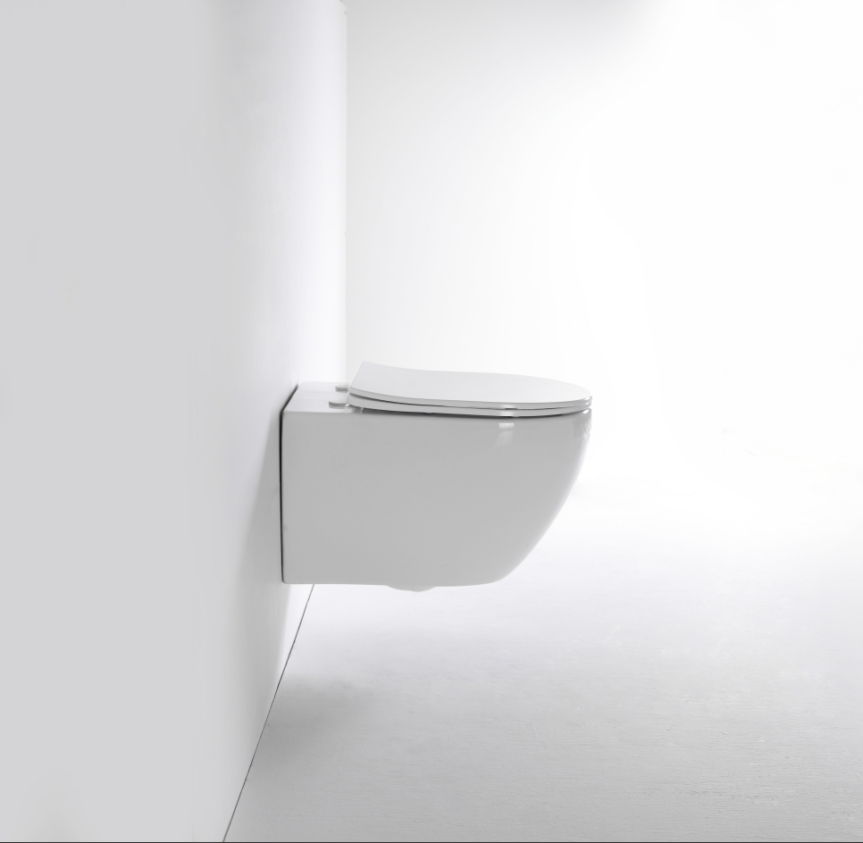 Vortex Wall Hung Toilet - Model BF2416, Self-Cleaning with Washdown & Rimless Flushing