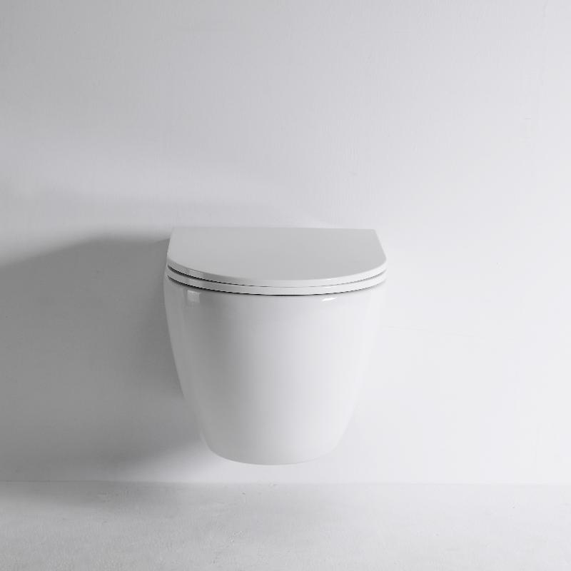 Compact Water-Efficient Ceramic Wall Hung Toilet with Powerful Flush - Model 2416E
