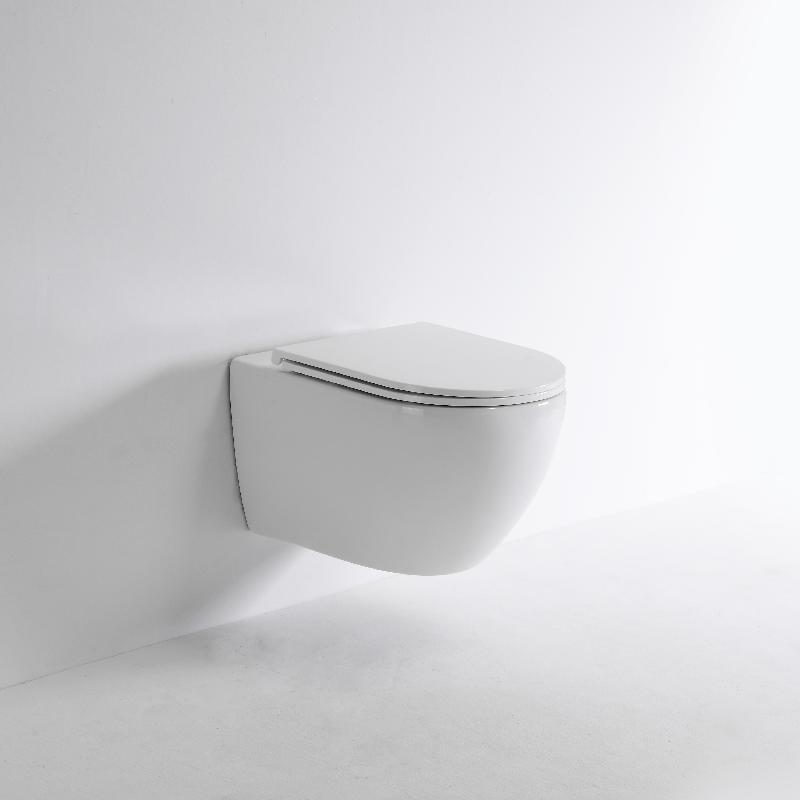 Compact Water-Efficient Ceramic Wall Hung Toilet with Powerful Flush - Model 2416E