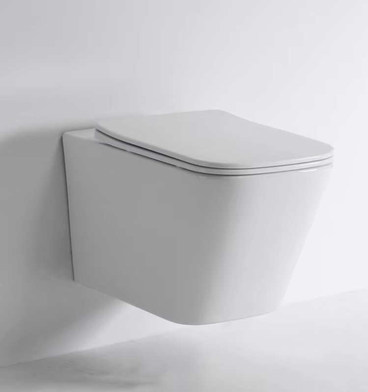 Toilette Murale Suspendue Moderne 2417D – Design Minimaliste, Céramique Blanche
