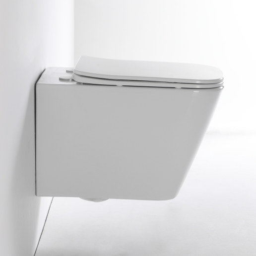 2417D Super Vortex Wall-Hung Toilet – Rimless Ceramic Floating WC with Powerful Swirl Flush