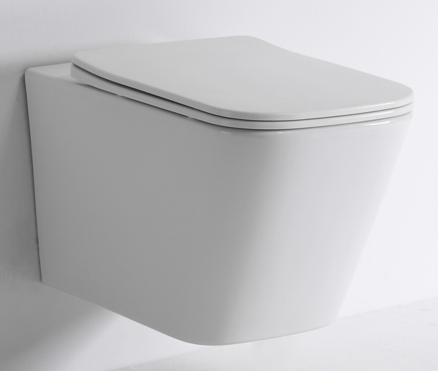 2417D Super Vortex Wall-Hung Toilet – Rimless Ceramic Floating WC with Powerful Swirl Flush
