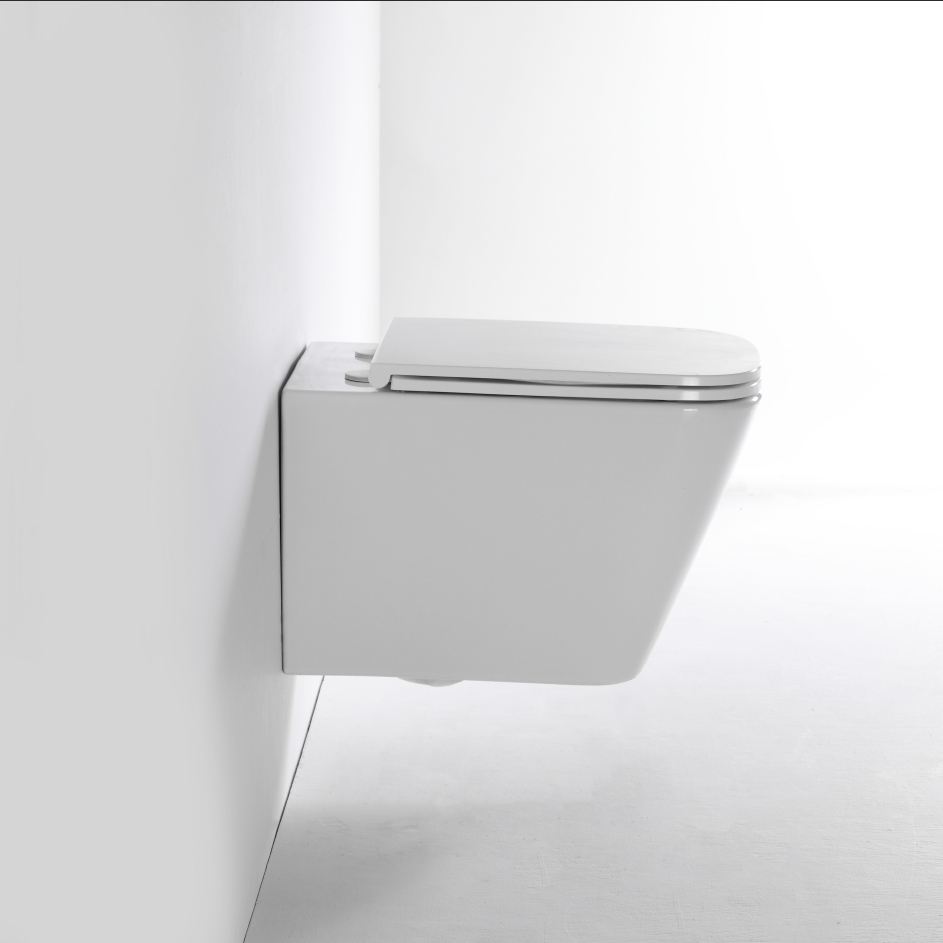 Wall Hung Toilet BF2417E Ceramic WC with Vortex Flush Soft Close Seat