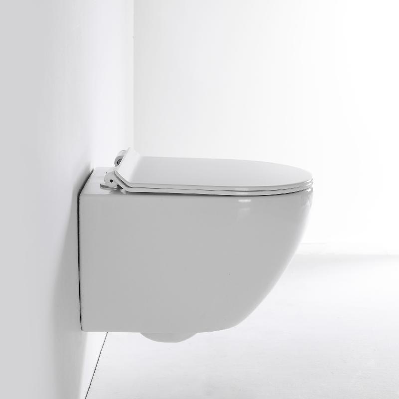 BF2418 Quiet and Powerful Flushing Ceramic Wall Hung Toilet with Soft Close Seat