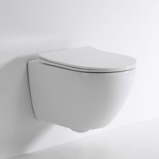 2418A Wall Hung Toilet with Super Vortex Flush – Modern Rimless Ceramic WC
