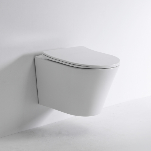 Modern Wall Hung Toilet 2419D with Vortex Flush & Rimless Silent Seat