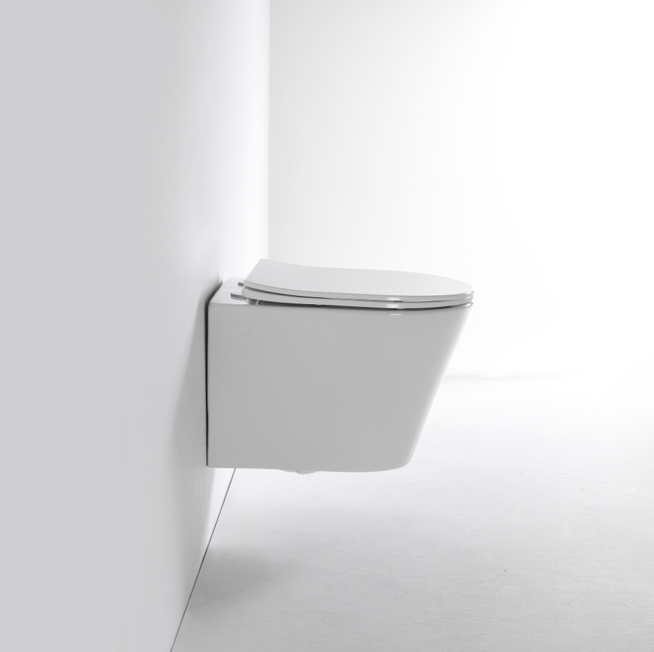 Wall-Hung Toilet 2419D – Slimline Rimless Design with Soft Close Seat & Water Saving Flush