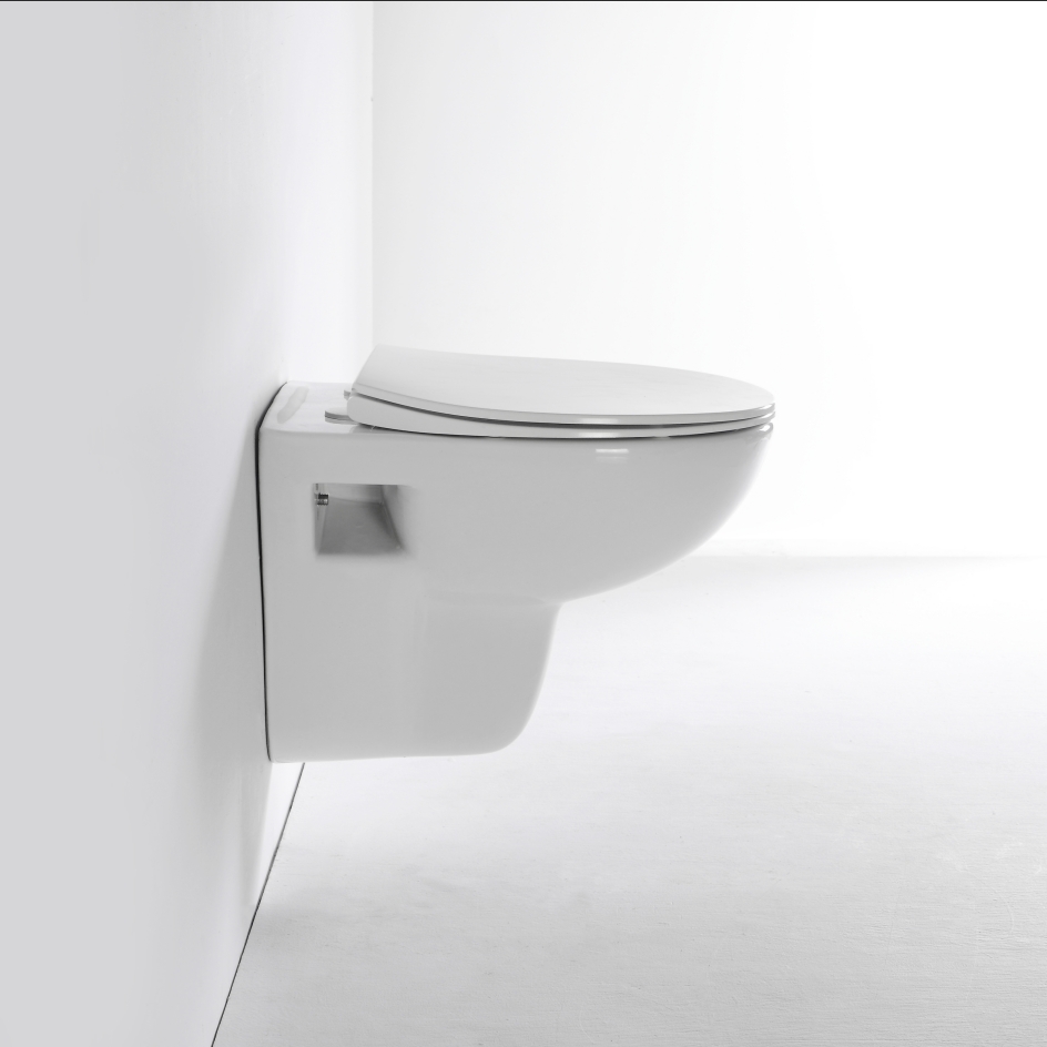 Toilette Suspendue 2420D - WC Moderne en Céramique Sans Bride