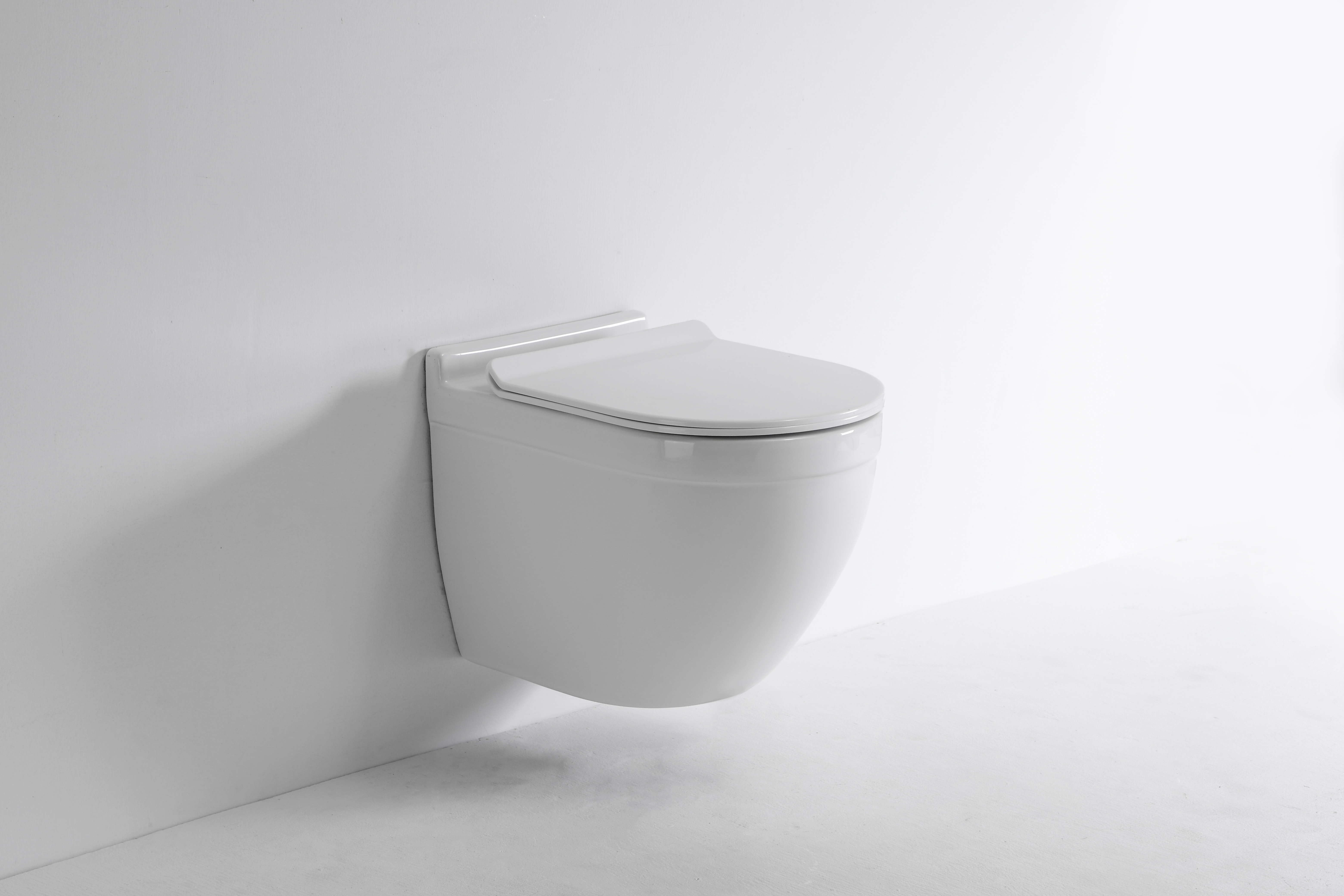 Wall-Hung Toilet 2442A – White Modern Ceramic Suspended WC with Soft Close Seat