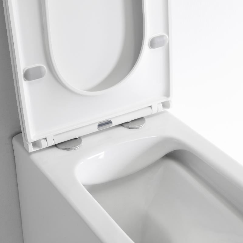 BF2440D Wall-Hung Toilet – White Rimless Compact Ceramic WC with P-Trap