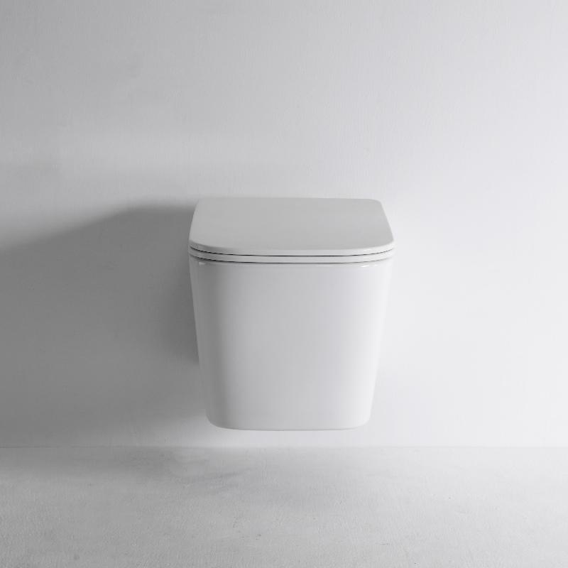 BF2440D Wall-Hung Toilet – White Rimless Compact Ceramic WC with P-Trap