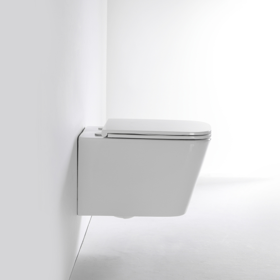BF2440 Rimless Wall-Hung Toilet – Ceramic, Washdown Flushing