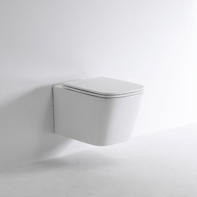BF2440E Modern Wall-Hung Toilet - Compact Rimless Ceramic WC