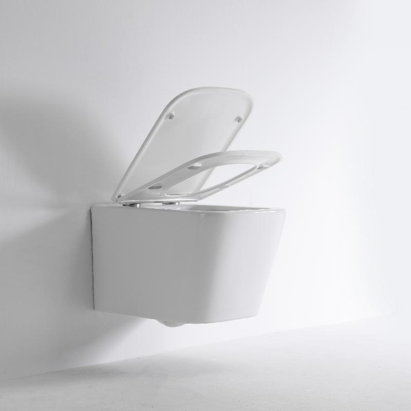 BF2440E Modern Wall-Hung Toilet - Compact Rimless Ceramic WC