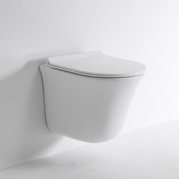 BF2441 Wall-Hung Toilet with Compact Curved Design and Soft-Close Seat