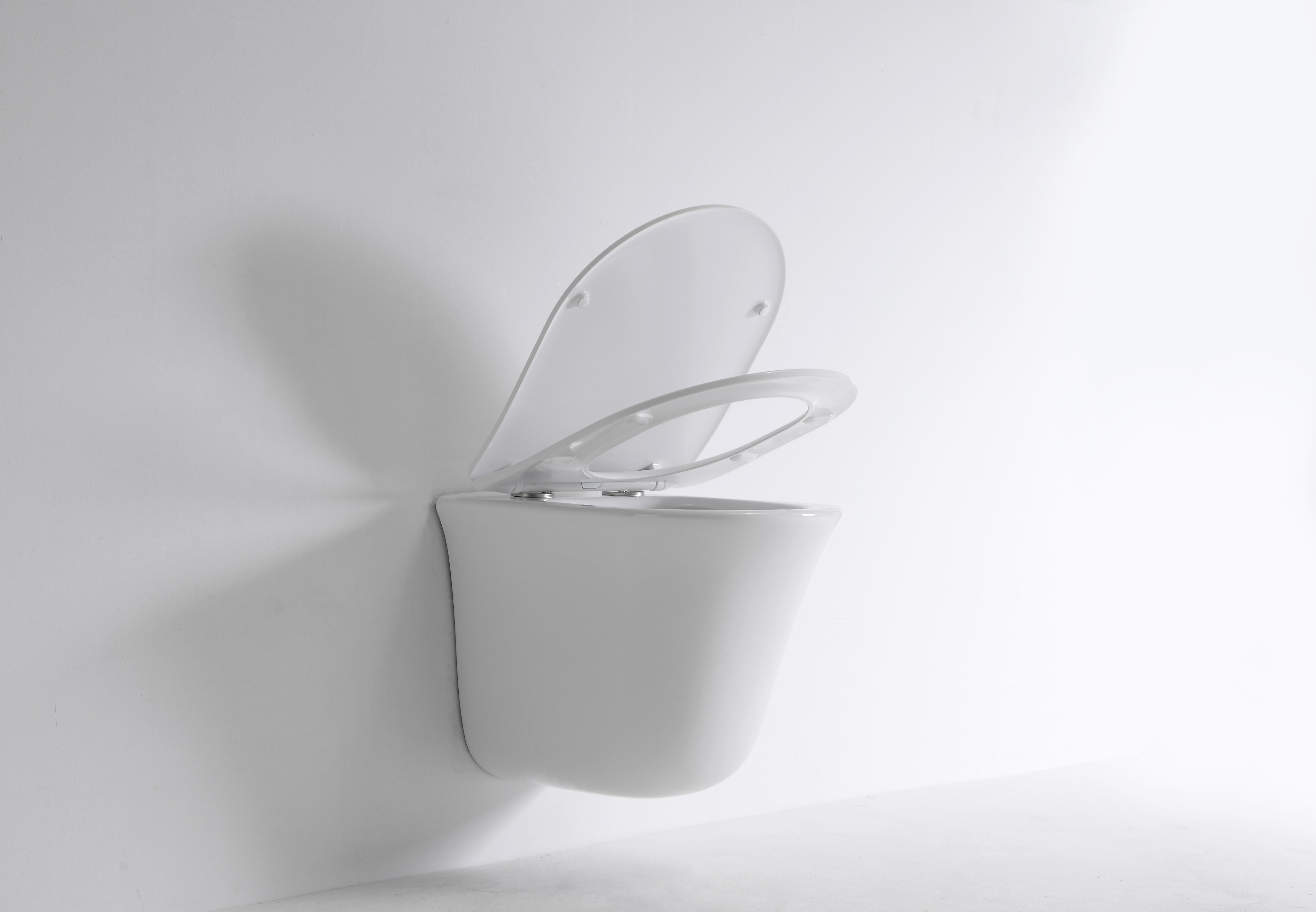 Modern Wall Mounted Toilet 2441E - Compact, Rimless, Quiet Flush Design