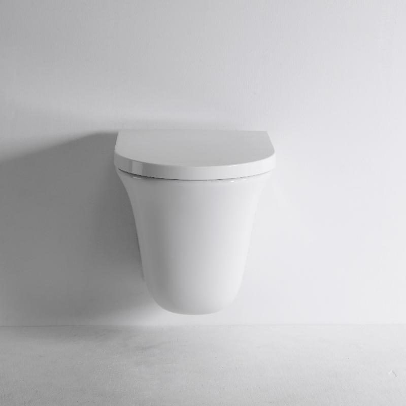 BF2441 Wall Mounted Toilet - Modern Soft-Close Ceramic Rimless WC for Contemporary Bathrooms