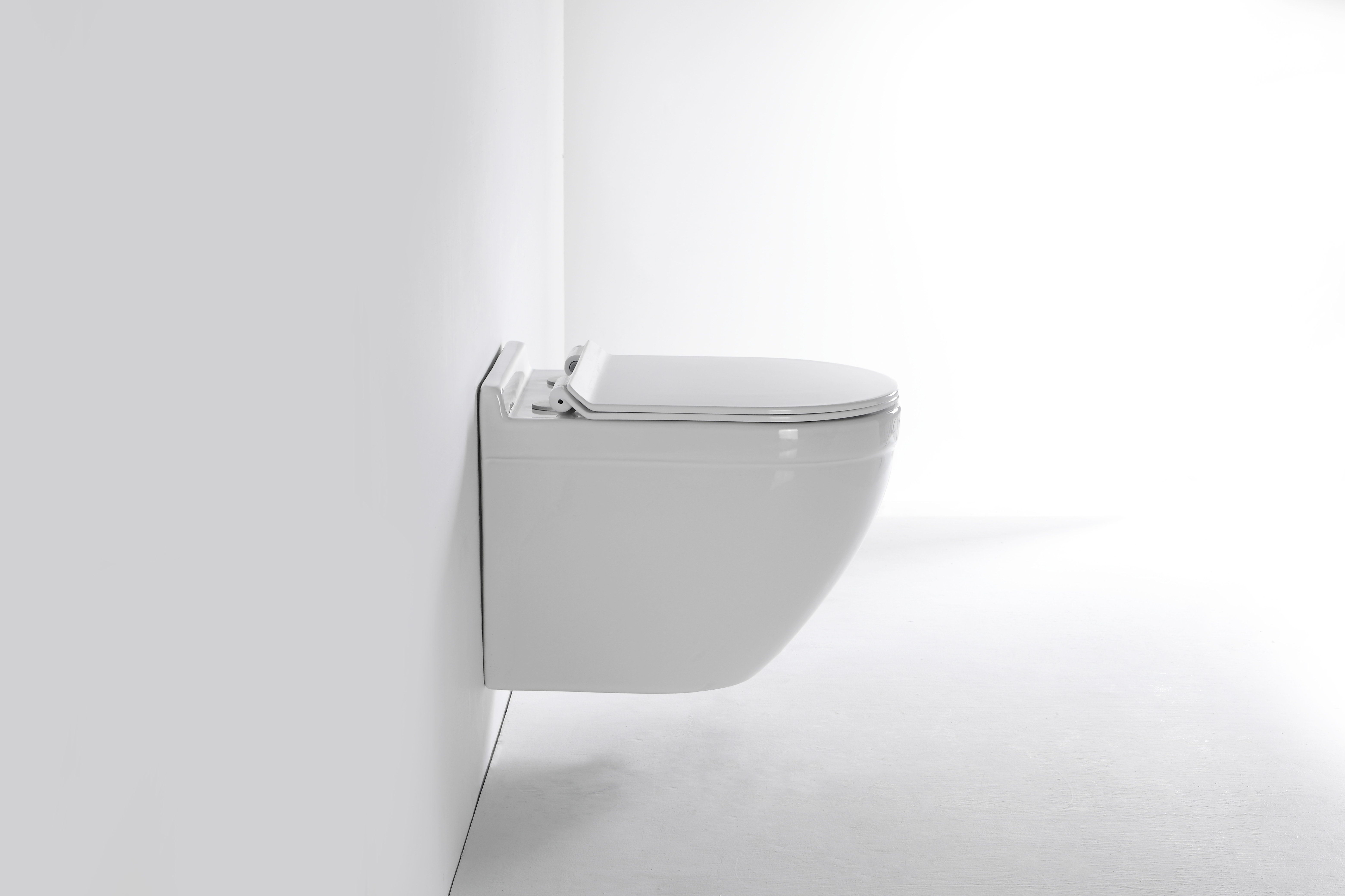 Wall-Hung Toilet 2442A – White Modern Ceramic Suspended WC with Soft Close Seat