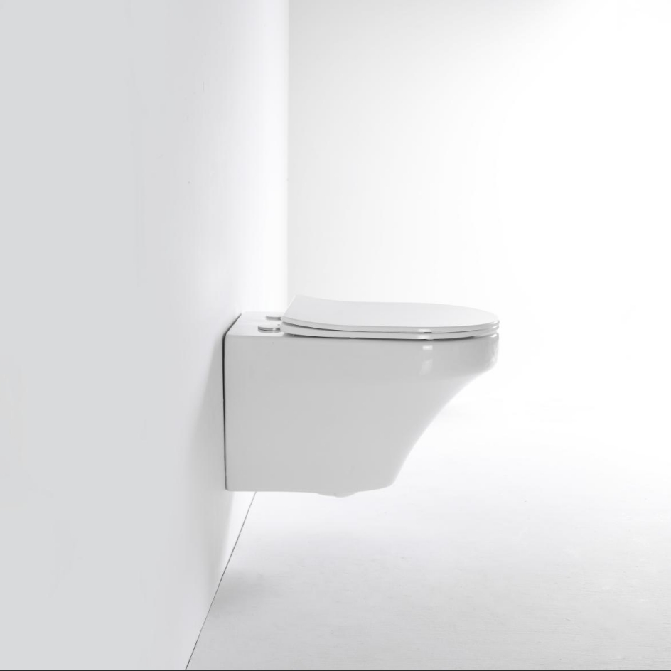 Wall Hung Toilet 2462D - Modern Ceramic Rimless Dual Flush WC