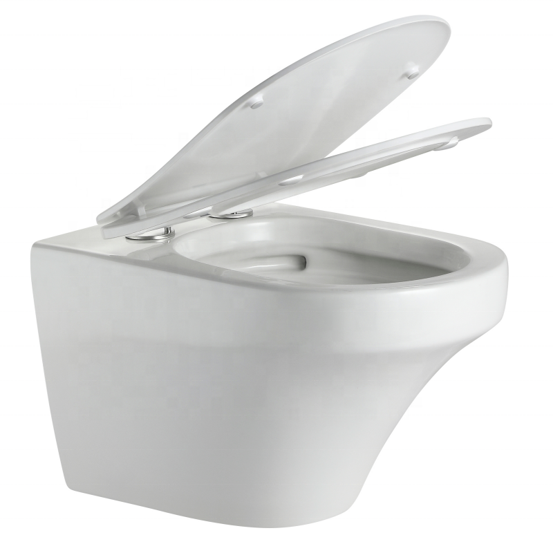 Modern Wall Hung Toilet - Model 2462 | Space-Saving Ceramic Hanging Toilet with Soft Close Seat