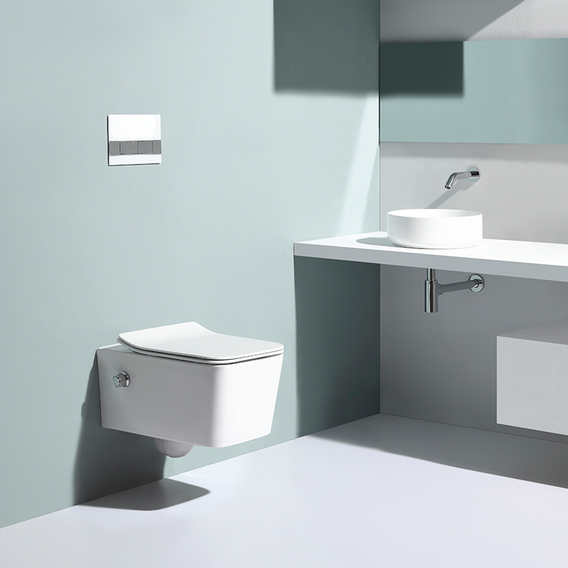 BF2467 Rimless Wall Hung Toilet Washdown Ceramic WC with Soft Close UF Seat