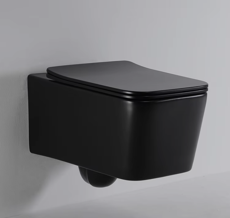 Rimless Wandhängende Toilette 2467DB-MATT – Matt Schwarz, Hygienisch & Modernes Design