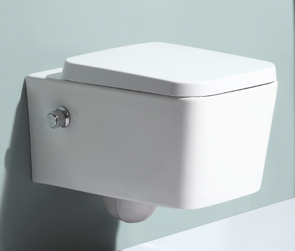BEFEN2467 Modern Cube Wall‑Mounted Rimless Toilet – Soft‑Close, Space‑Saving Design