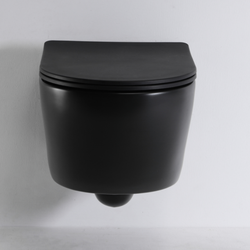 2468DB-MATT Randloos Wandhangend Toilet - Mat Zwart