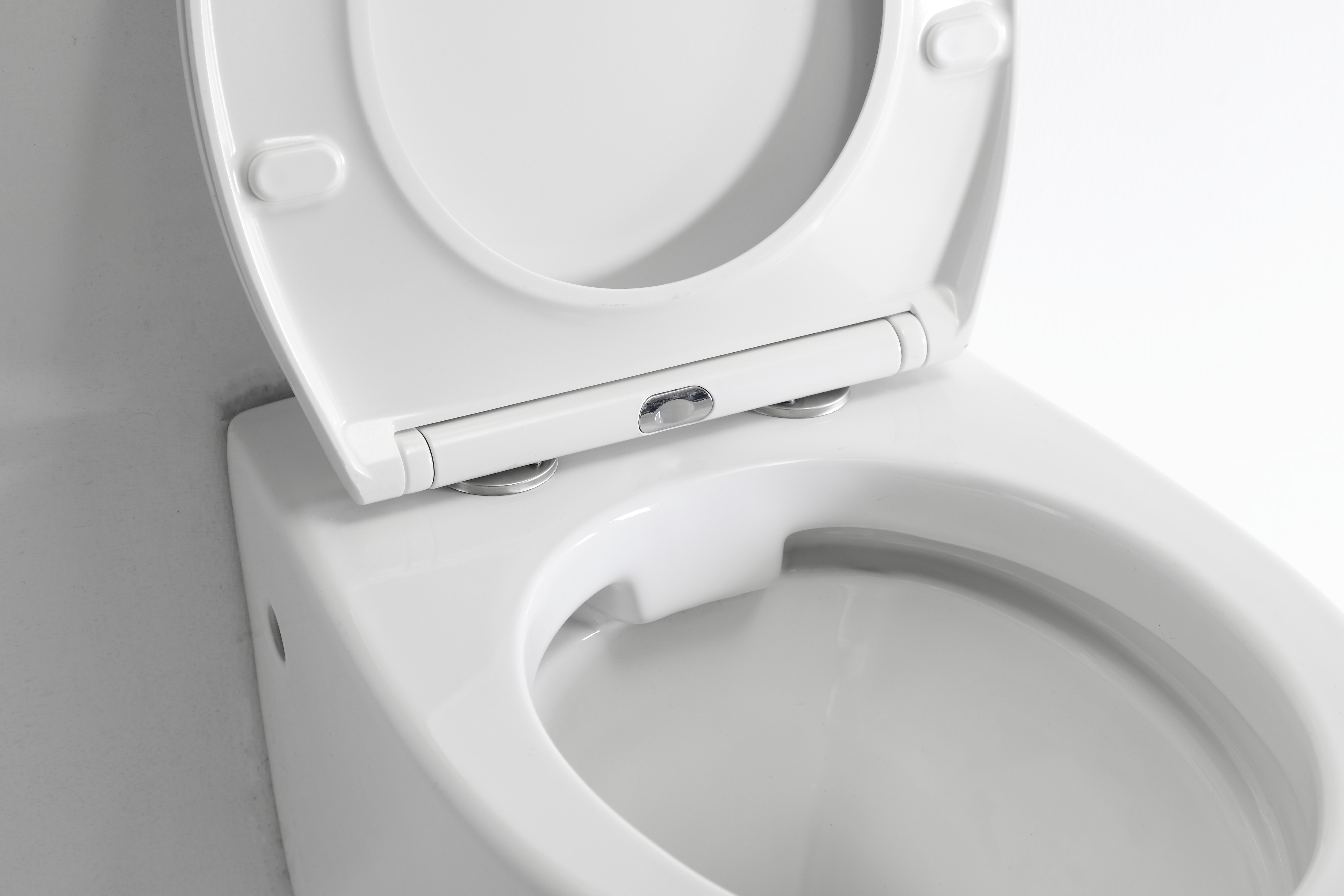 Wall-Hung Toilet 2475D - Oval Design, Soft Close Seat, Water-Saving Dual Flush