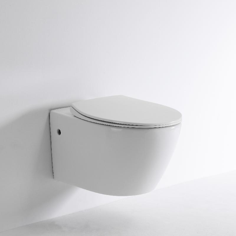 2475D Wall-Hung Toilet – Oval Design, Silent Flush, Rimless, Water-Saving Solution