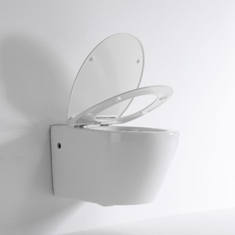 2475D Wall-Hung Toilet – Oval Design, Silent Flush, Rimless, Water-Saving Solution