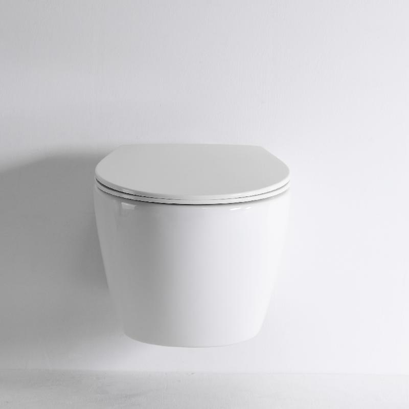 2475D Wall-Hung Toilet – Oval Design, Silent Flush, Rimless, Water-Saving Solution