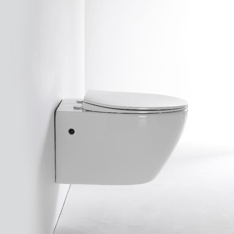 2475D Wall-Hung Toilet – Oval Design, Silent Flush, Rimless, Water-Saving Solution