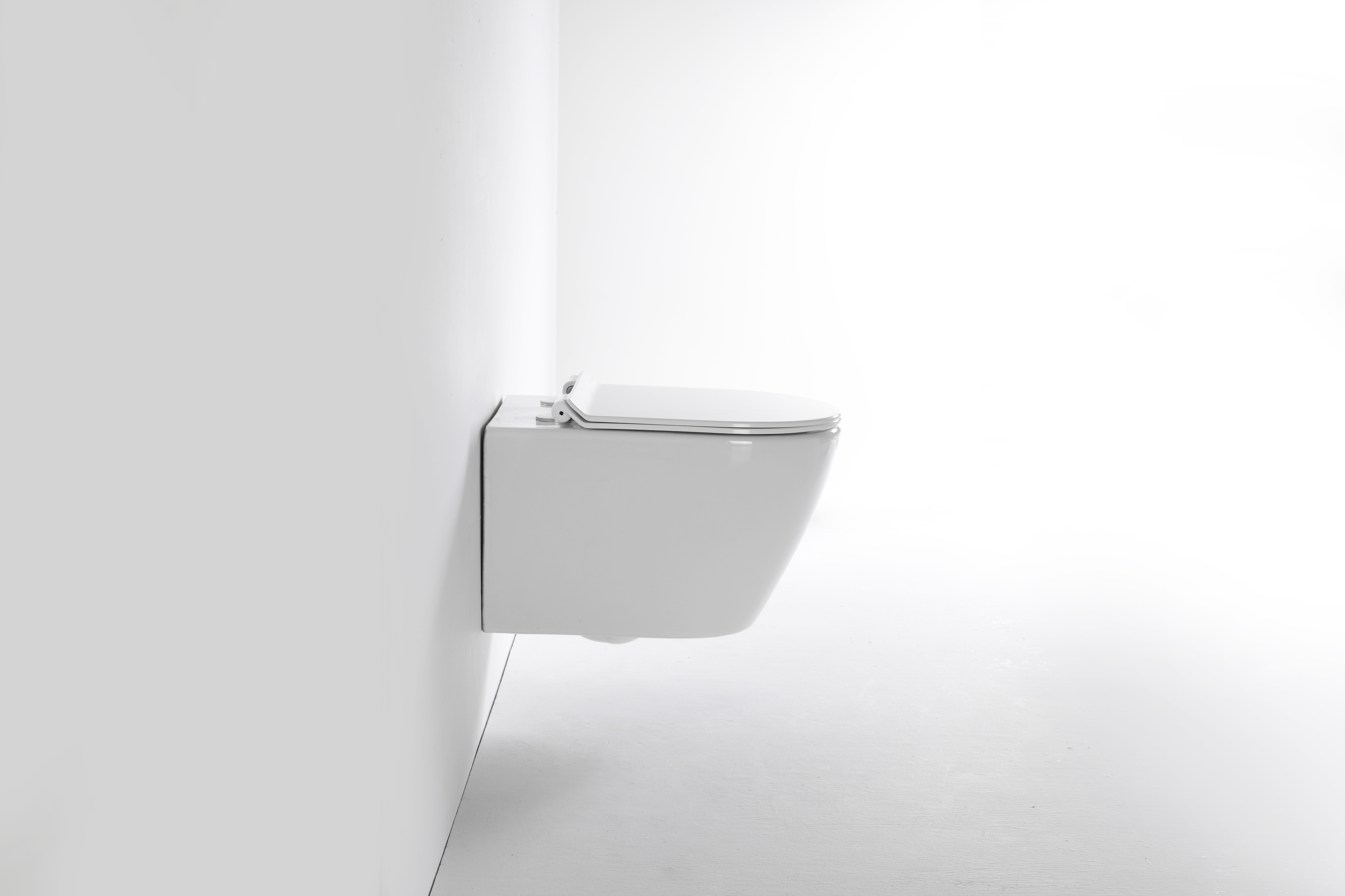 White Ceramic Wall Hung Toilet 2476A – Contemporary Minimalist Design WC