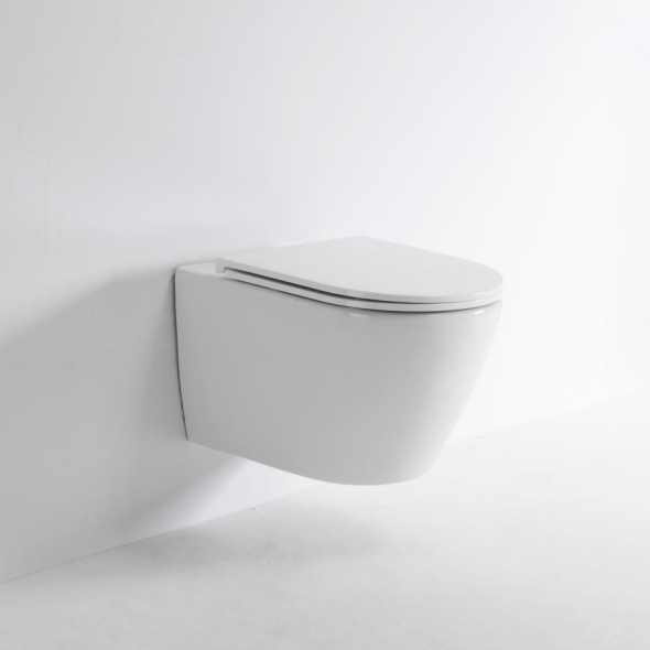 Wall-hung Toilet 2476E – Compact Rimless Modern Floating WC