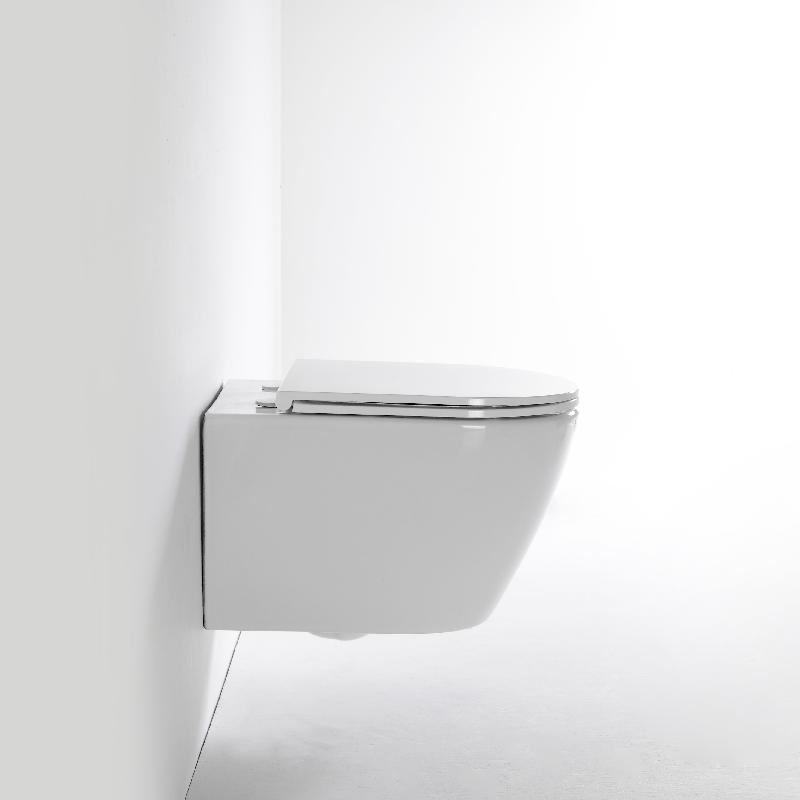 BF2476E Wall-Hung Rimless Toilet with Space-Saving Modern Design