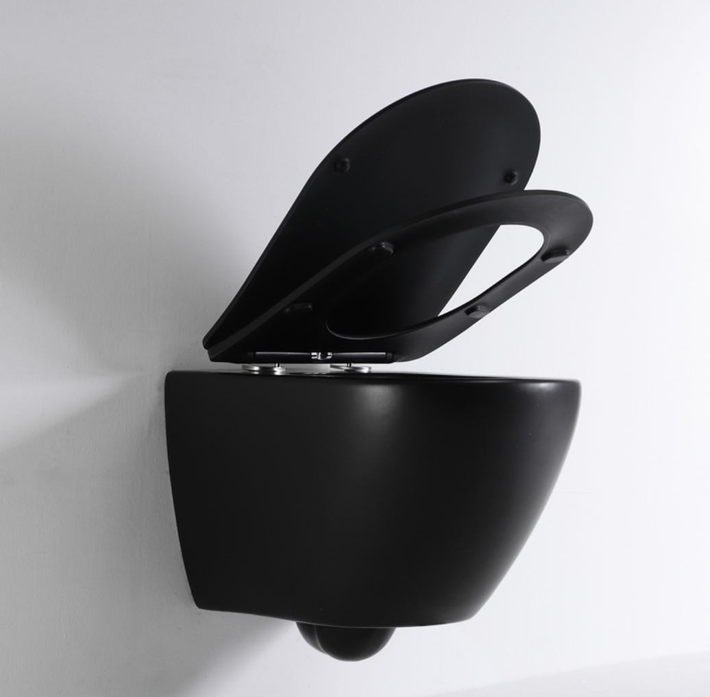 BF2478 DB-MATT Rimless Wall Hung Toilet 480×360×350 mm Matt Black