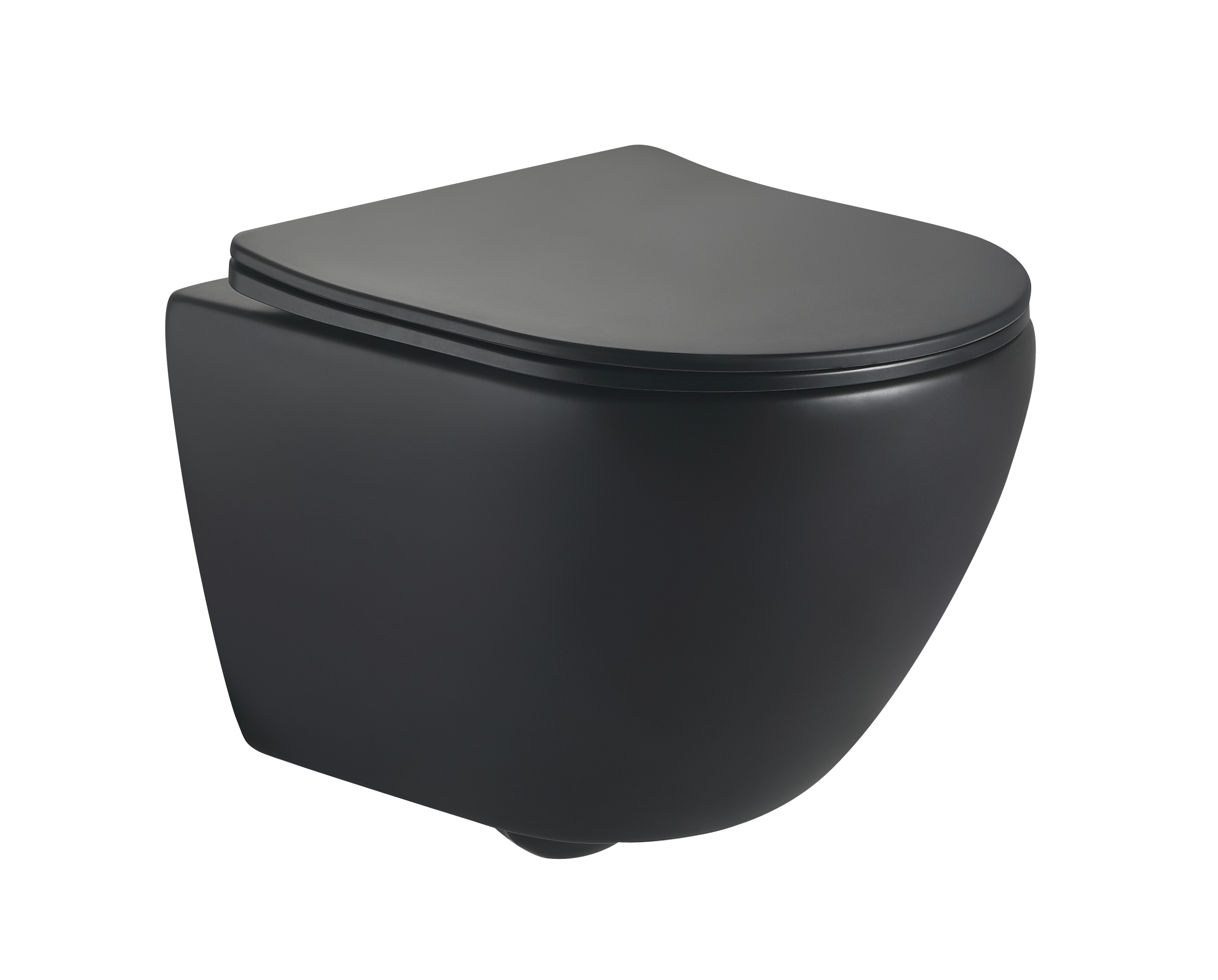 Matte Black Wall-Hung Toilet 2478 – Elegant, Space-Saving, Rimless Design