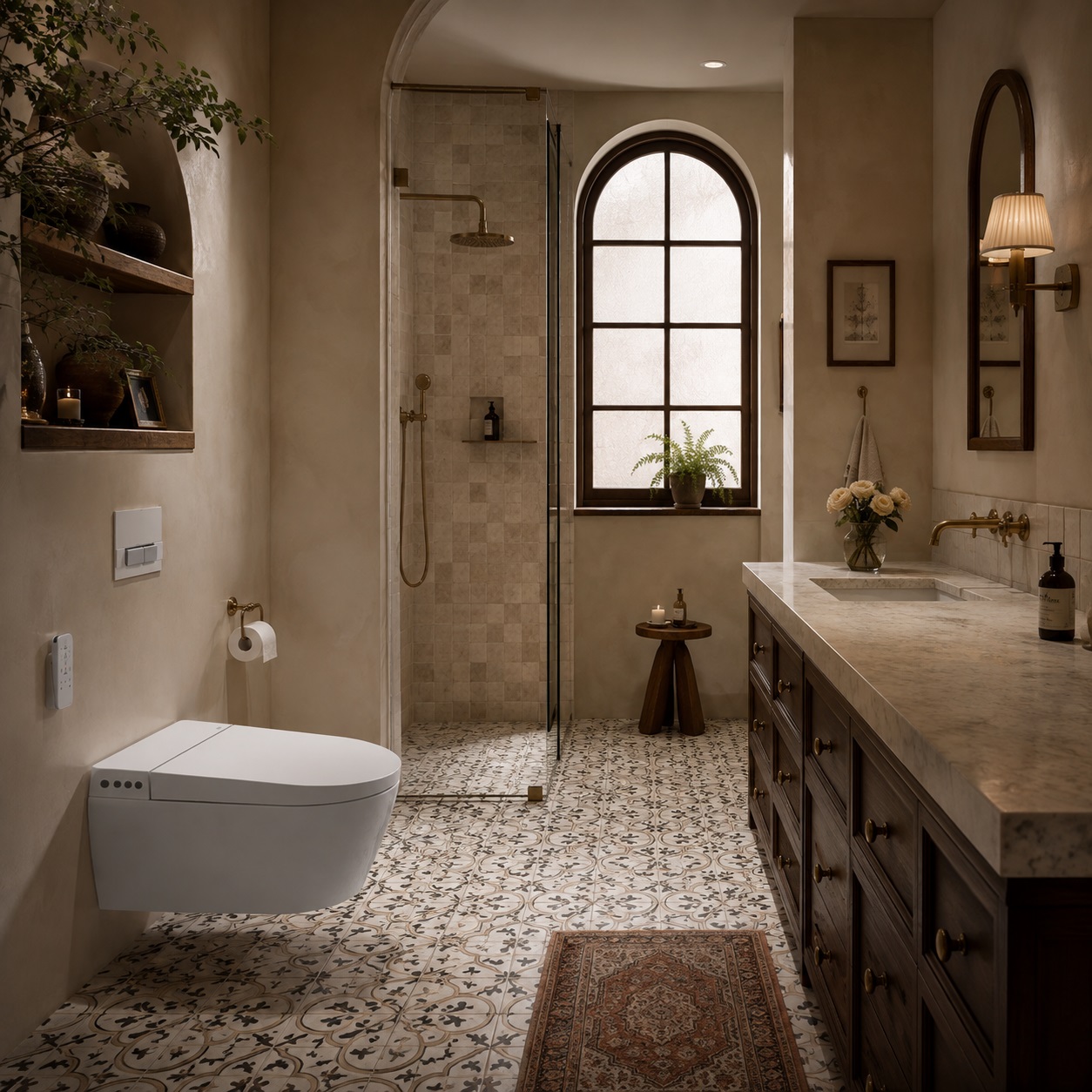 BF2497 Wall-Hung Toilet with Washing, Drying and Auto Flushing