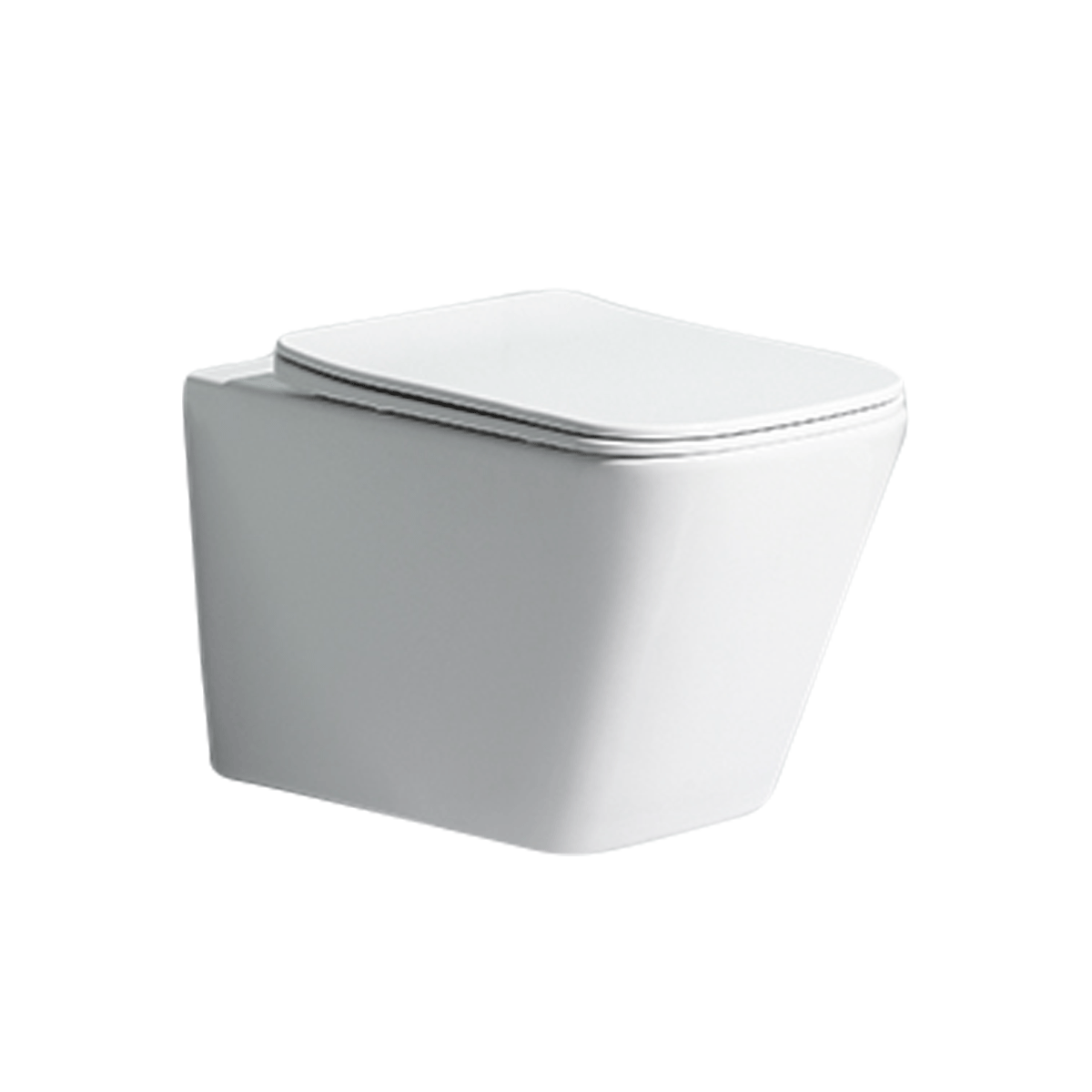 Minimalist Wall-Mounted Tankless Toilet - Modern White Ceramic Space-Saving WC