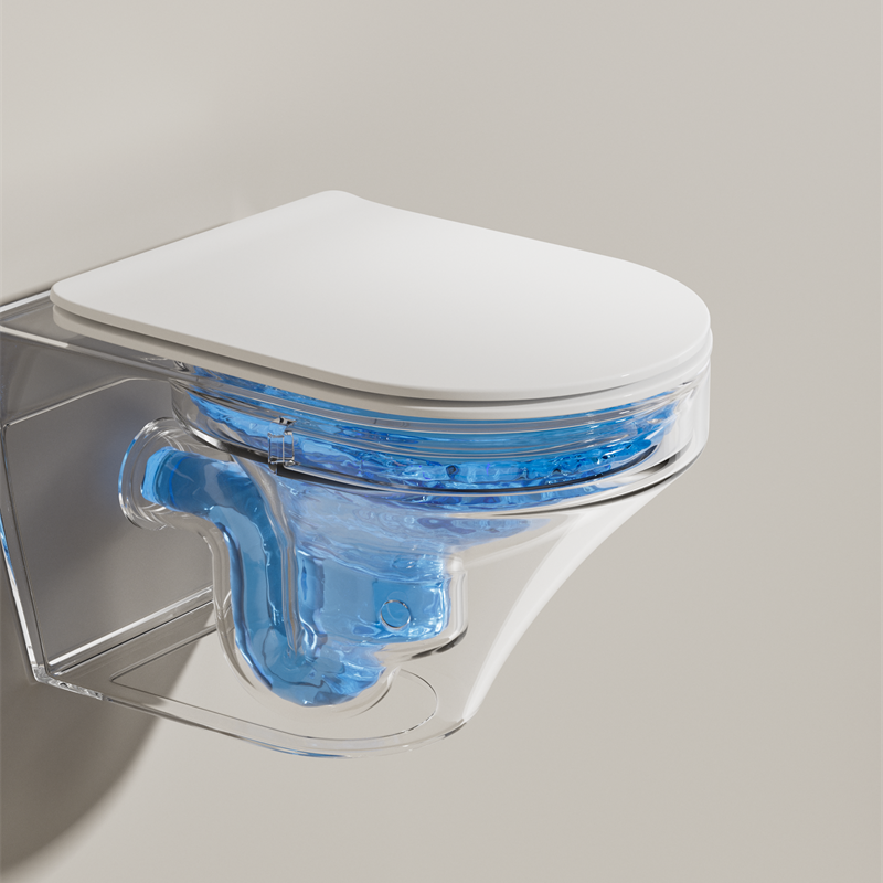 BF2462E Modern Ceramic Wall-Hung Toilet with 4.5L Vortex Flush and Soft-Close UF Seat