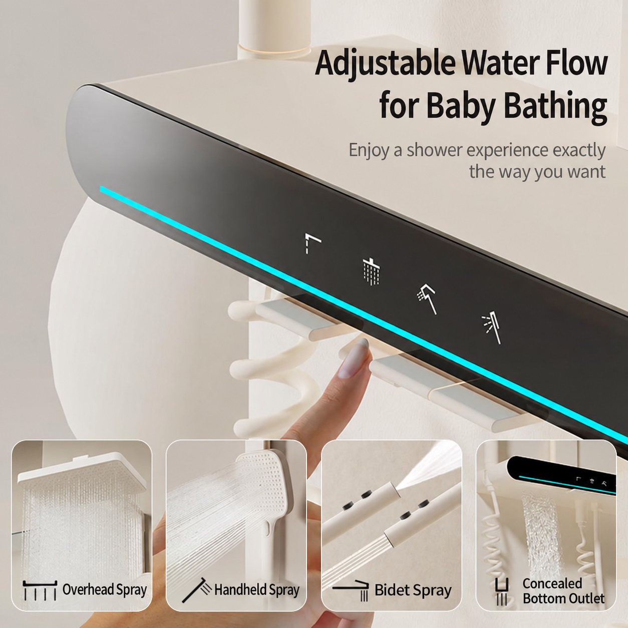 Modern Thermostatic Digital Shower System–HS9650