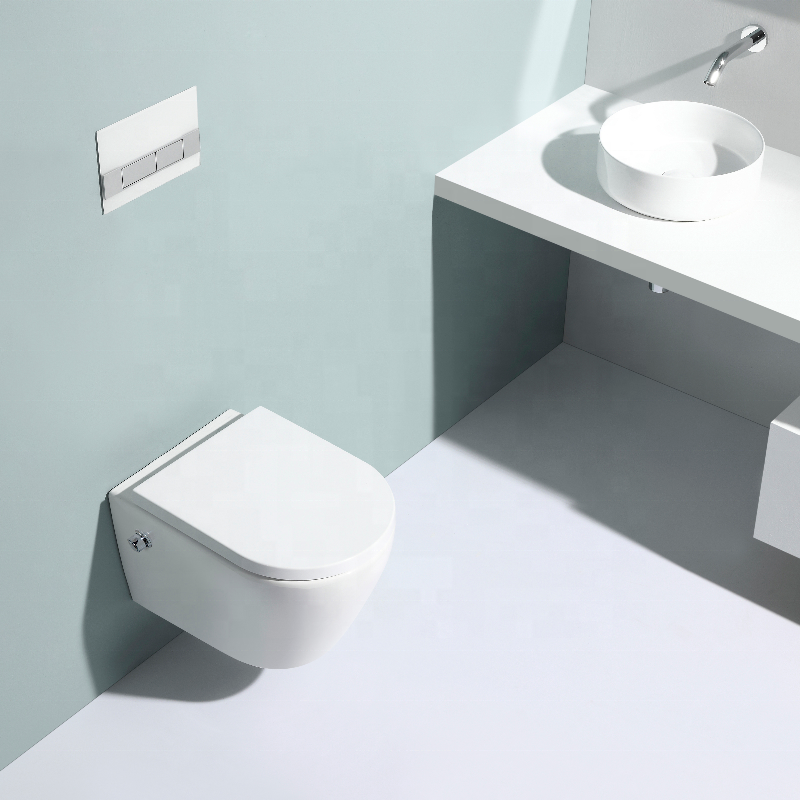 BF2476D-BD Wall-Hung Ceramic Toilet with Shower, 3/6L Washdown Flush, UF Cover, Nano Coating