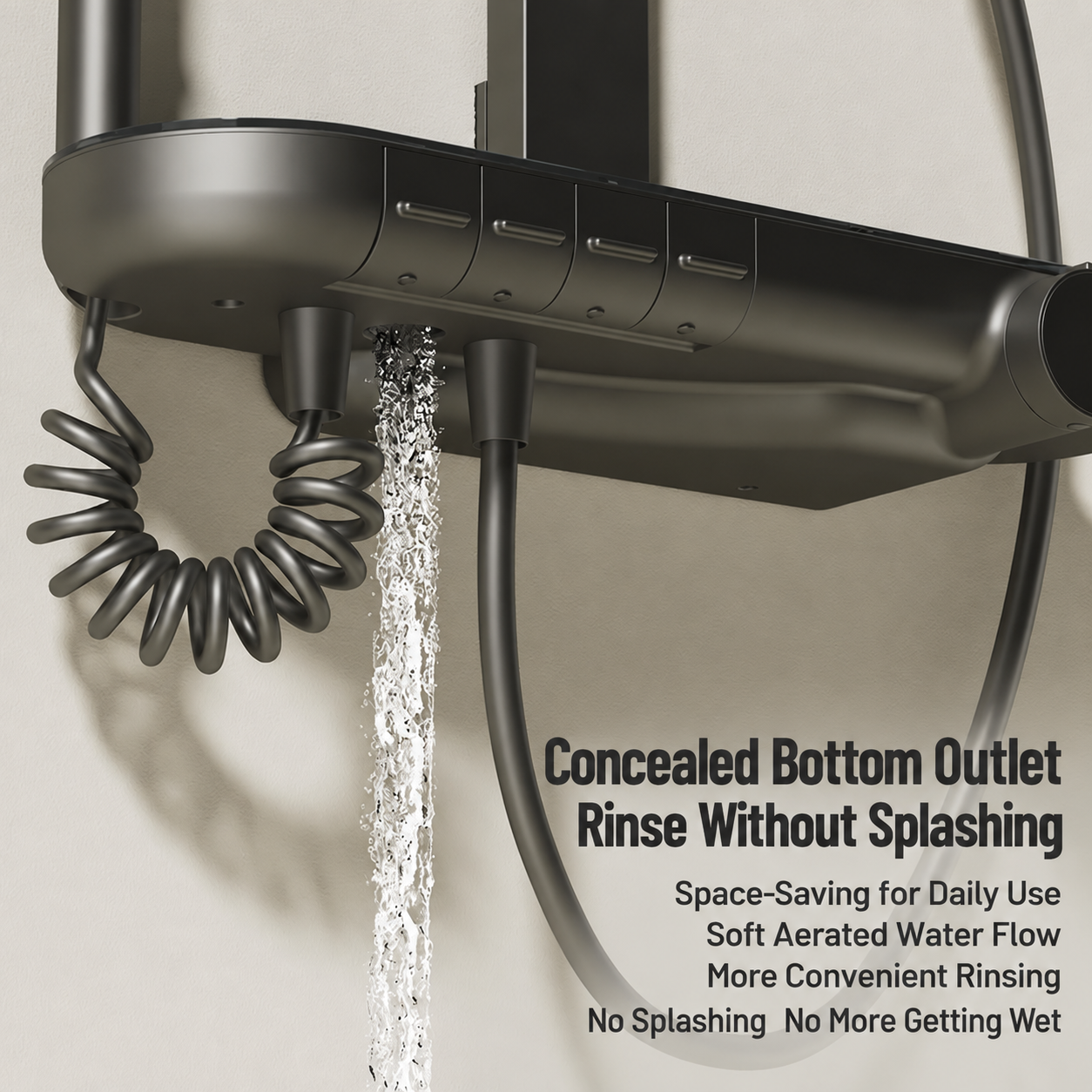 Commercial Solid Brass Digital Rain Shower System with 320mm Overhead Shower & 4 Water Modes