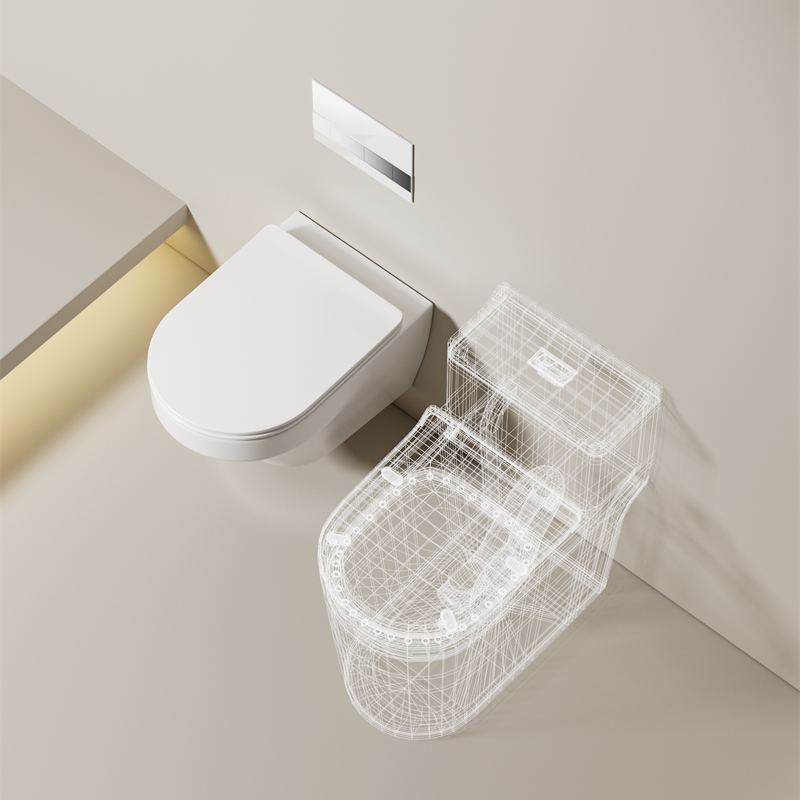 BF2462E Modern Ceramic Wall-Hung Toilet with 4.5L Vortex Flush and Soft-Close UF Seat