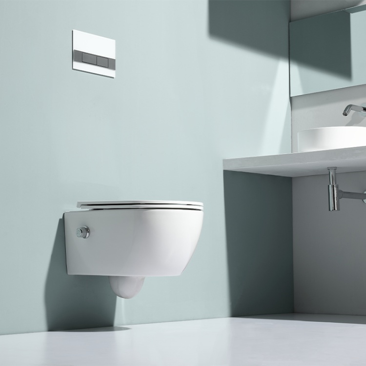 BF2468 Wall-Hung Toilet with Concealed Tank Compatibility and Soft-Close Seat