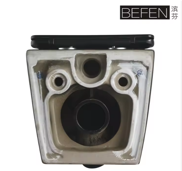 Zwevend Zwart Toilet BF2476DB - Moderne Wandgemonteerde WC met Stille Spoeling