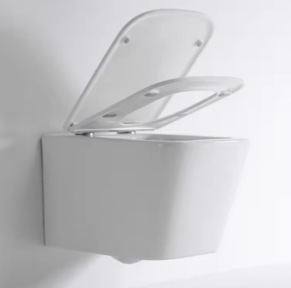 Sleek Minimalist Wall-Hung Toilet – Rimless Quiet Flush, Ceramic Design